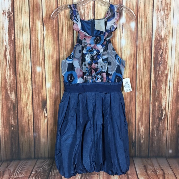 NWT Scalloped Collar Bubble Dress Los Angeles Abstract Art Size Extra Small XS - Picture 2 of 9